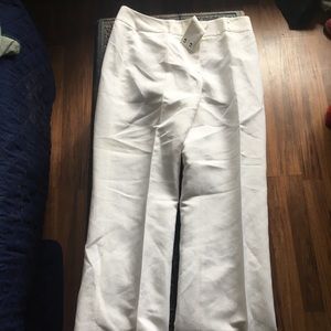 White Linen High Waisted Pants